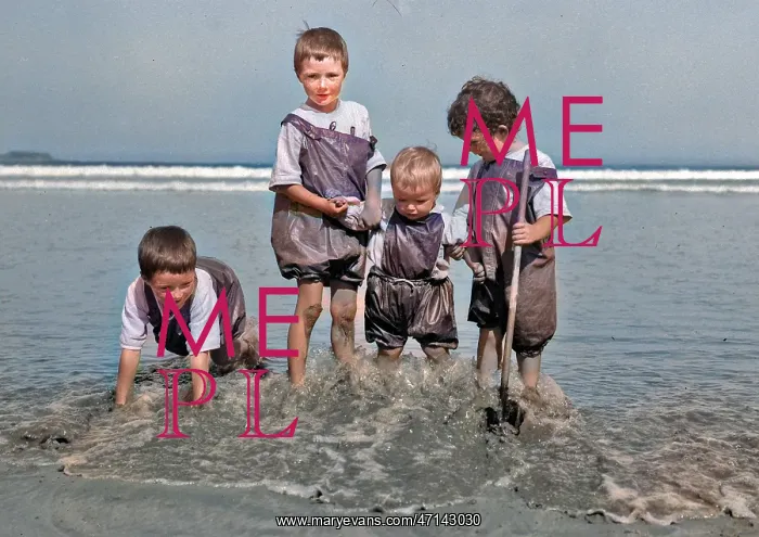 : Four children on a seaside holiday : Four children on a seaside holiday