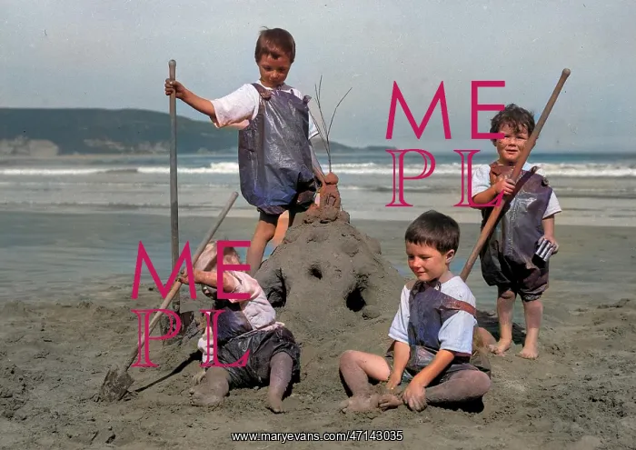 : Four children on a seaside holiday : Four children on a seaside holiday