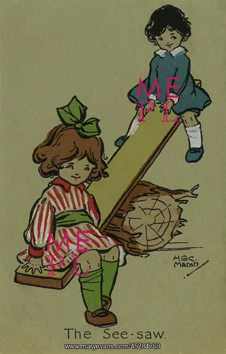 : Children on a see-saw : Children on a see-saw