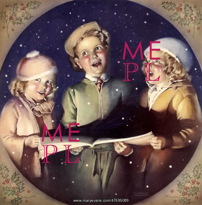  : Three Children singing Christmas Carols