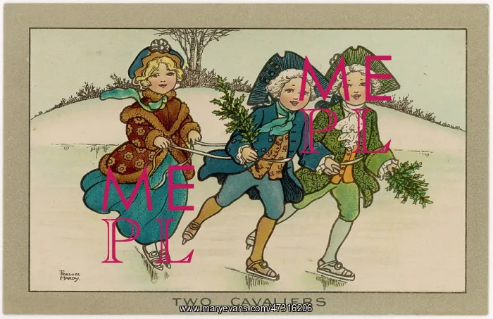 : Children Skating - circa 1905 : Children Skating - circa 1905