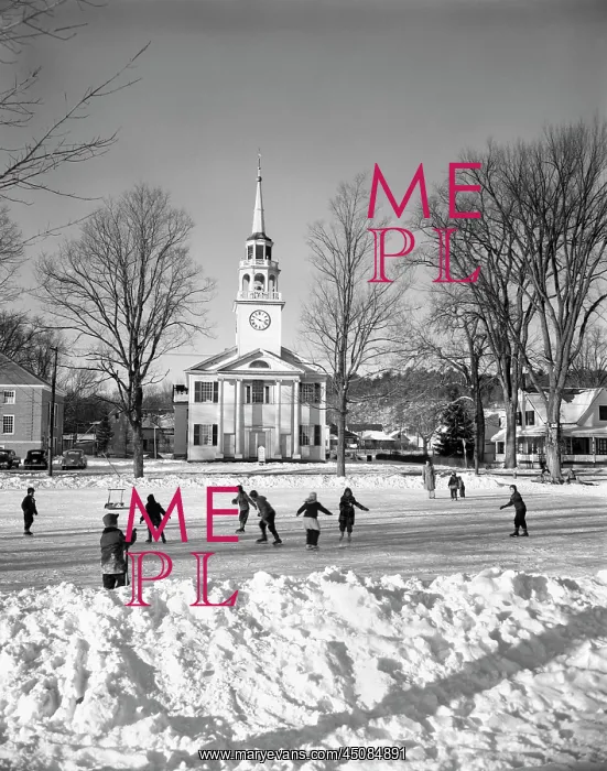 : Children Skating on Winter Pond : Children Skating on Winter Pond