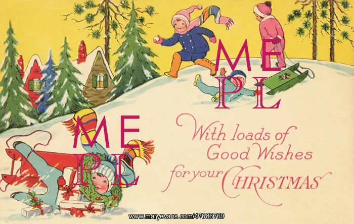  : Four Children Sledding