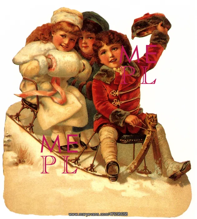  : Three Children Sledding