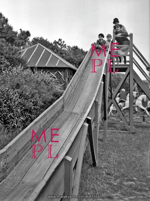 : Children on a slide at Bexhill : Children on a slide at Bexhill