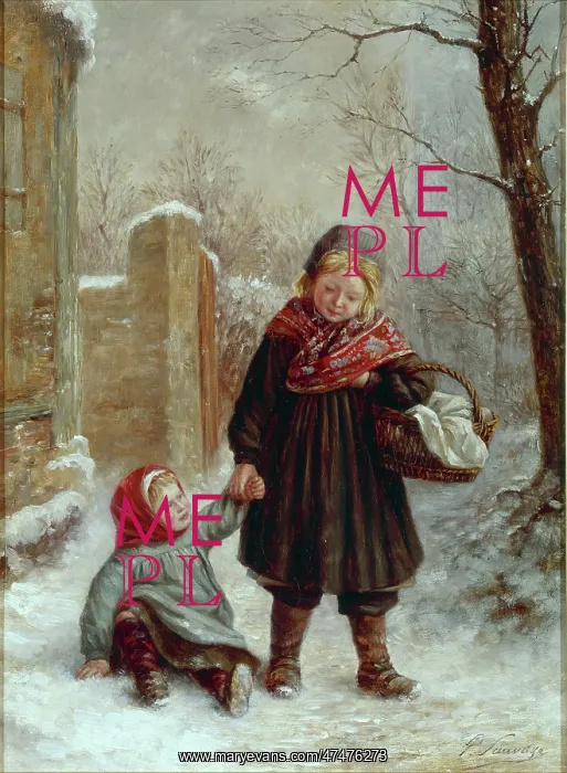 : Children in the Snow – two children : Children in the Snow – two children