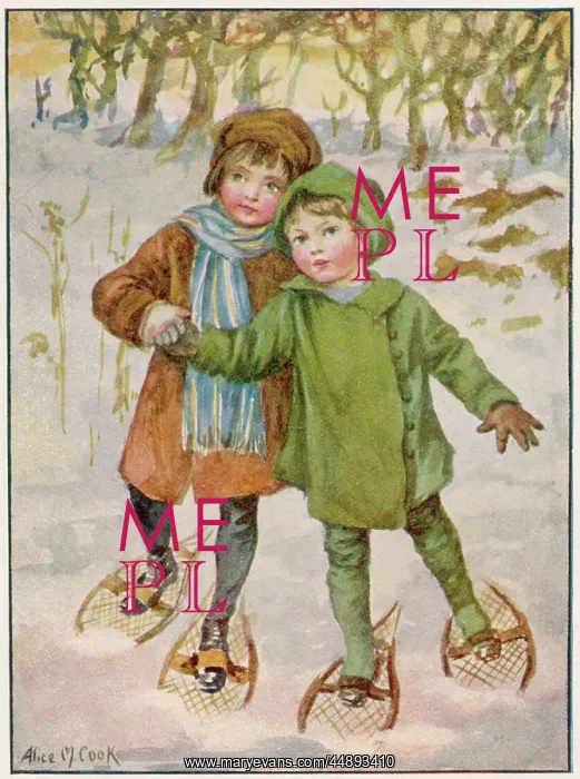 : Children and snow shoes : Children and snow shoes