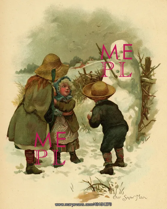  : Three children with a snowman