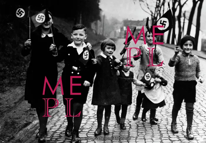 : Children with swastika flags, 1933 : Children with swastika flags, 1933