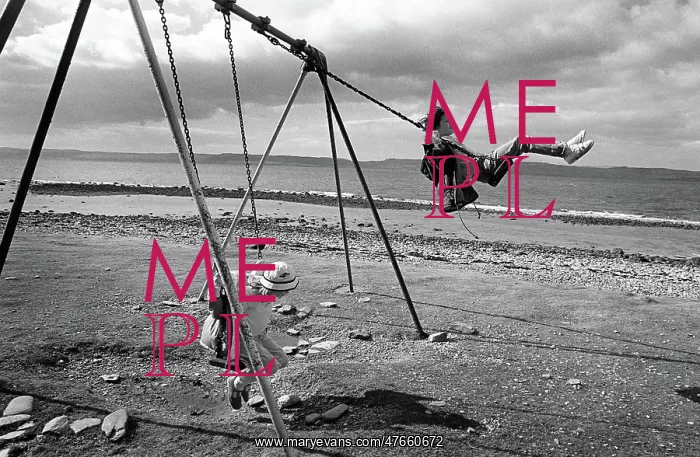 : Children on swings, Arran, Scotland : Children on swings, Arran, Scotland
