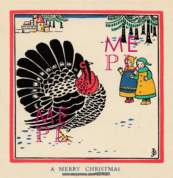 : Children and a Turkey - A Merry Christmas : Children and a Turkey - A Merry Christmas