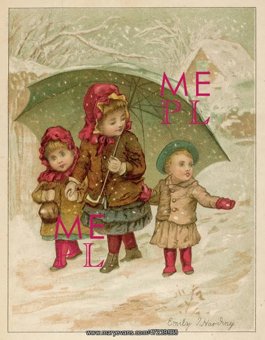 : Children Walk in Snow : Children Walk in Snow