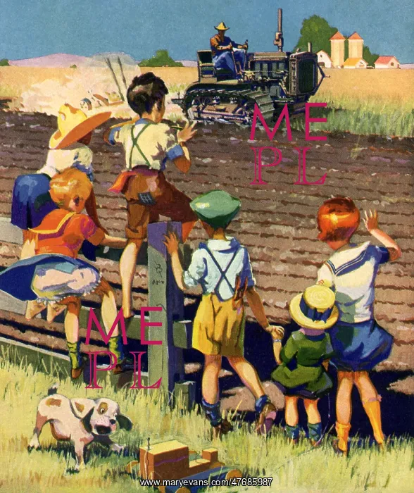  : Children Watch Tractor