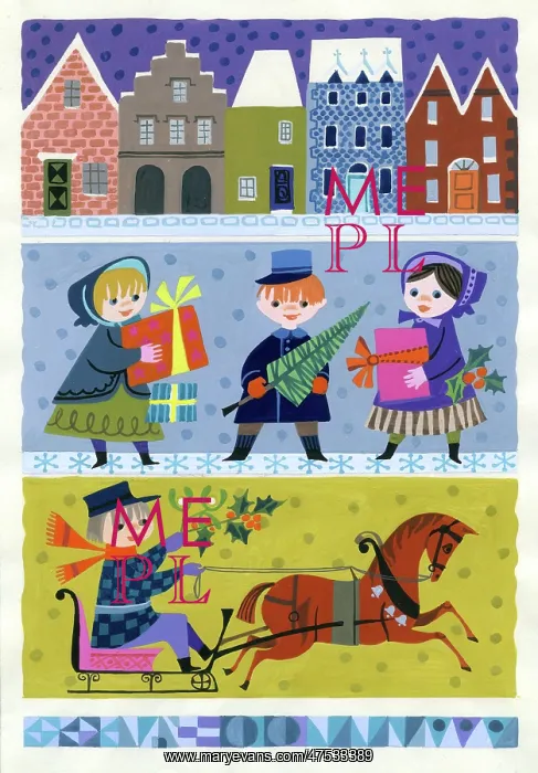  : Children with Xmas presents & boy in sleigh