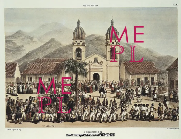 : Chile (1836). Andacollo. Procession St. Stephen's Day : Chile (1836). Andacollo. Procession St. Stephen's Day