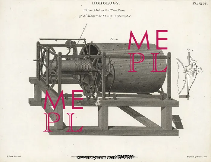 : Chime engine in the clock room of St. Margaret's : Chime engine in the clock room of St. Margaret's