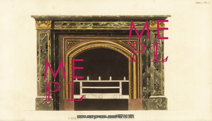 : Chimney piece of Mona marble designed by George Bullock : Chimney piece of Mona marble designed by George Bullock