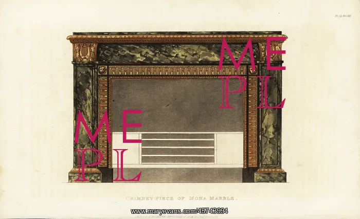 : Chimney-piece of Mona marble, Regency era : Chimney-piece of Mona marble, Regency era