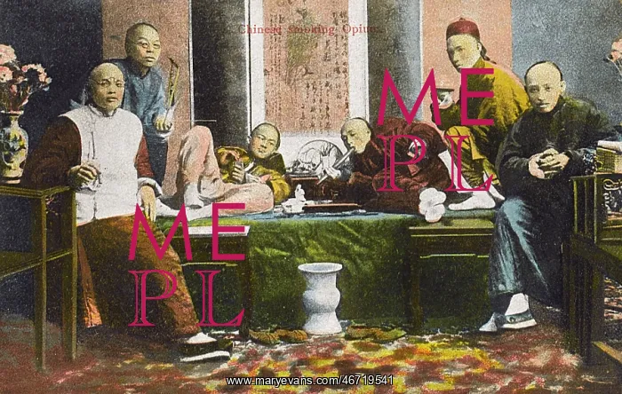  : China - A Chinese Opium Den and Smokers