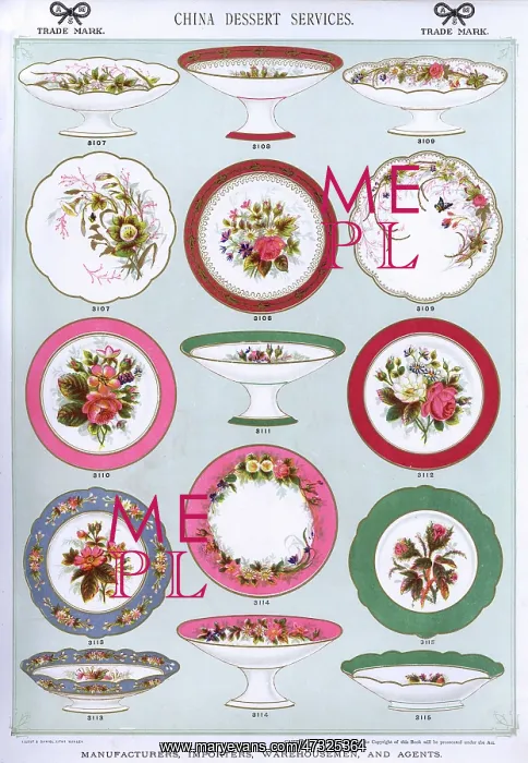 : China Dessert Services, Plate 19 : China Dessert Services, Plate 19