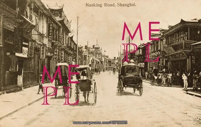  : China - Shanghai - Nanjing Road - Rickshaws and shops