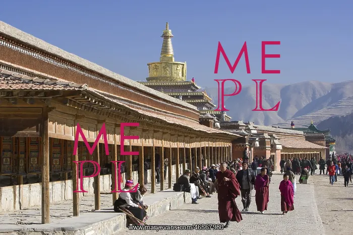 : CHINA. Xiahe. Monastery of Labrang. The Silk : CHINA. Xiahe. Monastery of Labrang. The Silk