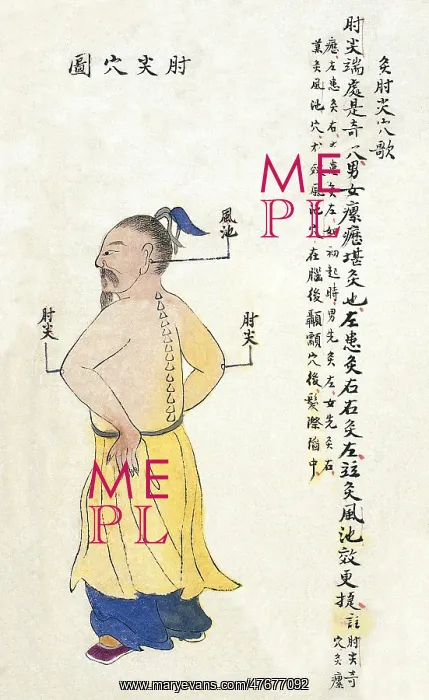 : Chinese Acu-moxa Point Chart, 1869 : Chinese Acu-moxa Point Chart, 1869
