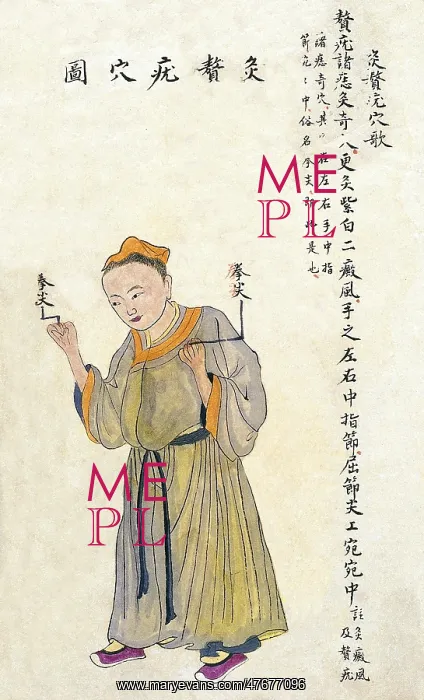 : Chinese Acu-moxa Point Chart, 1869 : Chinese Acu-moxa Point Chart, 1869