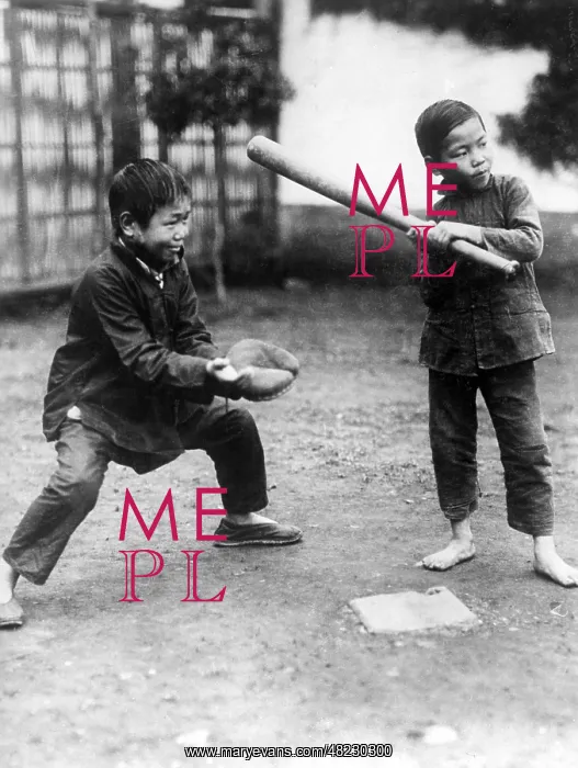 : Chinese boys playing baseball, 1928 : Chinese boys playing baseball, 1928