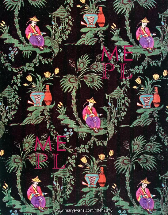 : Chinese pattern with figure and flowers : Chinese pattern with figure and flowers