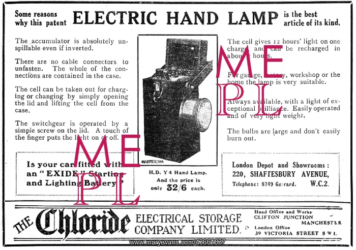 : Chloride Exide H.D. Electric Y4 Hand Lamp : Chloride Exide H.D. Electric Y4 Hand Lamp
