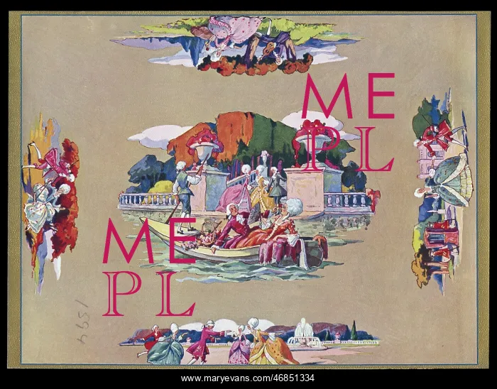 : Chocolate box design, 18th century scenes : Chocolate box design, 18th century scenes