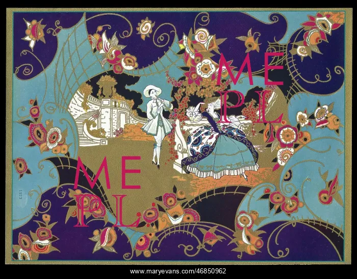 : Chocolate box design, couple in a garden : Chocolate box design, couple in a garden