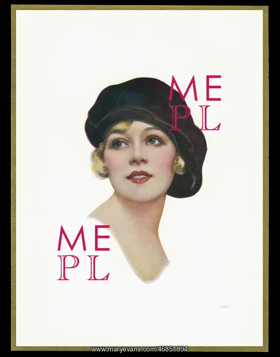 : Chocolate box design, lady in black hat : Chocolate box design, lady in black hat