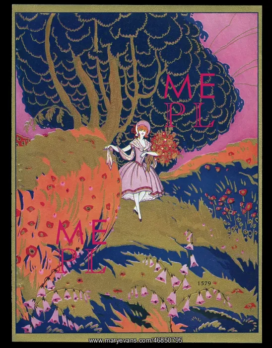: Chocolate box design, lady with bunch of flowers : Chocolate box design, lady with bunch of flowers