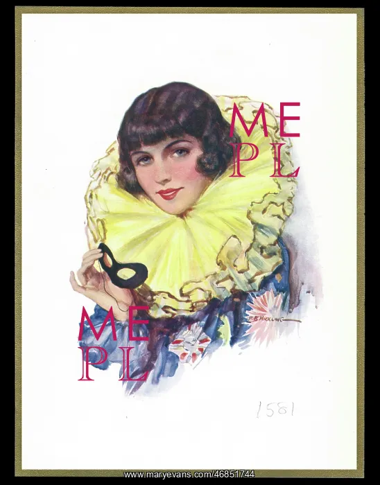 : Chocolate box design, lady in carnival costume : Chocolate box design, lady in carnival costume