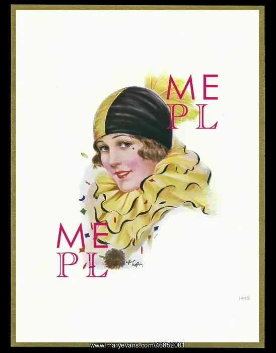: Chocolate box design, lady in carnival costume : Chocolate box design, lady in carnival costume