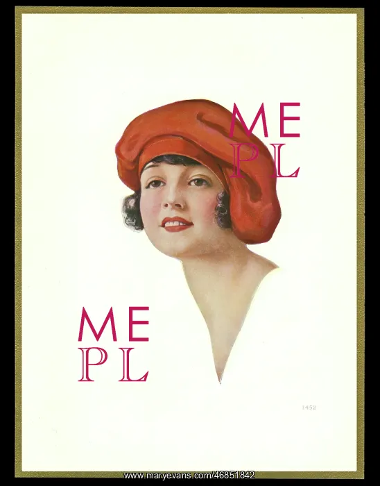 : Chocolate box design, lady in red hat : Chocolate box design, lady in red hat