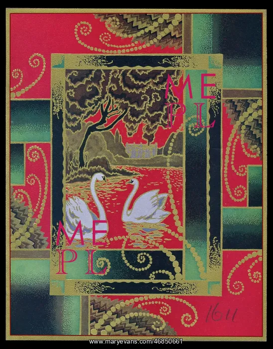 : Chocolate box design, two white swans : Chocolate box design, two white swans
