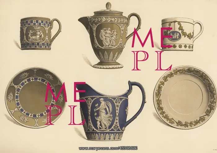 : Chocolate pot, vase, cup and saucer : Chocolate pot, vase, cup and saucer