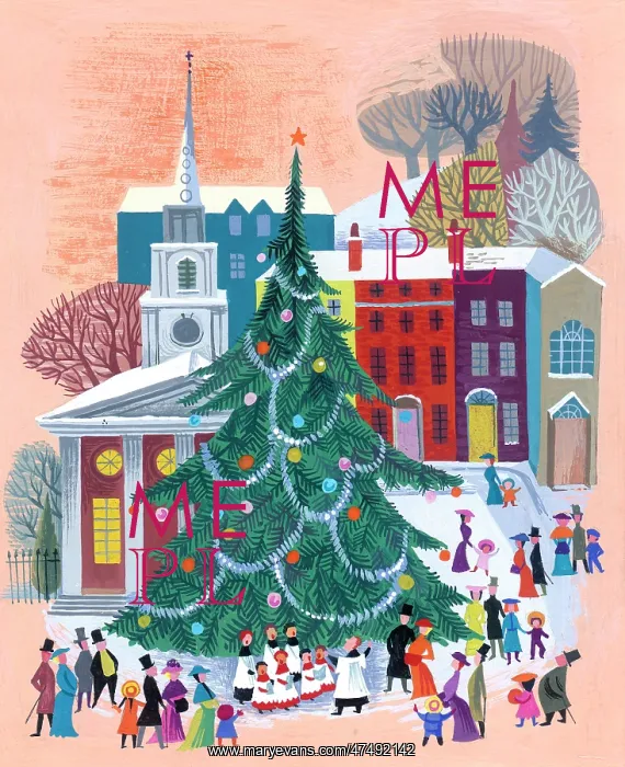 : Choir boys singing under a Christmas tree : Choir boys singing under a Christmas tree