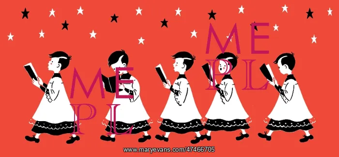 : Five Choir Boys Singing in Procession : Five Choir Boys Singing in Procession