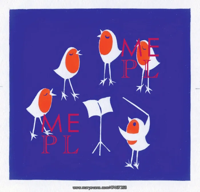 : Choir of Robins ? four singing and one conducting : Choir of Robins ? four singing and one conducting