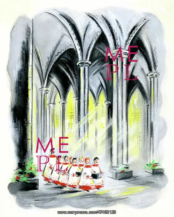  : Choirboys in procession in sunlit church