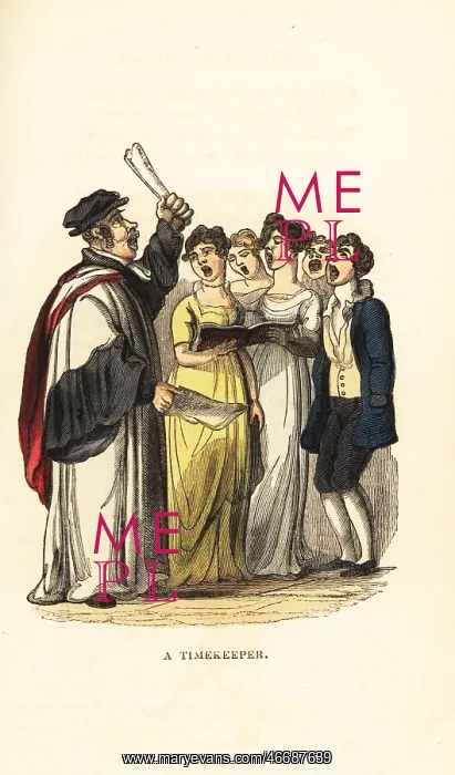 : A choirmaster leading a choir in Georgian England : A choirmaster leading a choir in Georgian England