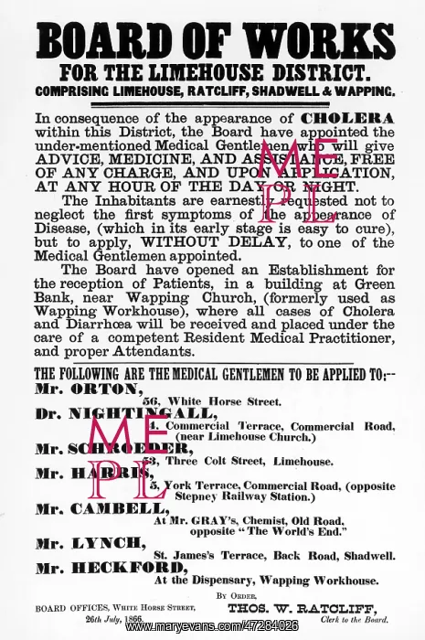: CHOLERA POSTER / 1866 : CHOLERA POSTER / 1866