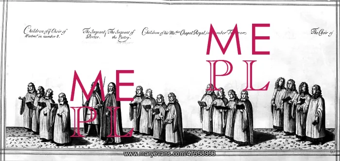 : Choristers at the coronation procession of James II : Choristers at the coronation procession of James II