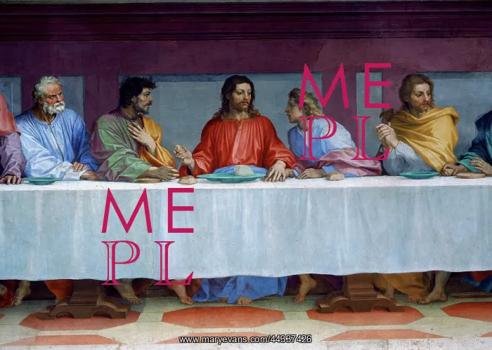 : Christ with four apostles, detail : Christ with four apostles, detail