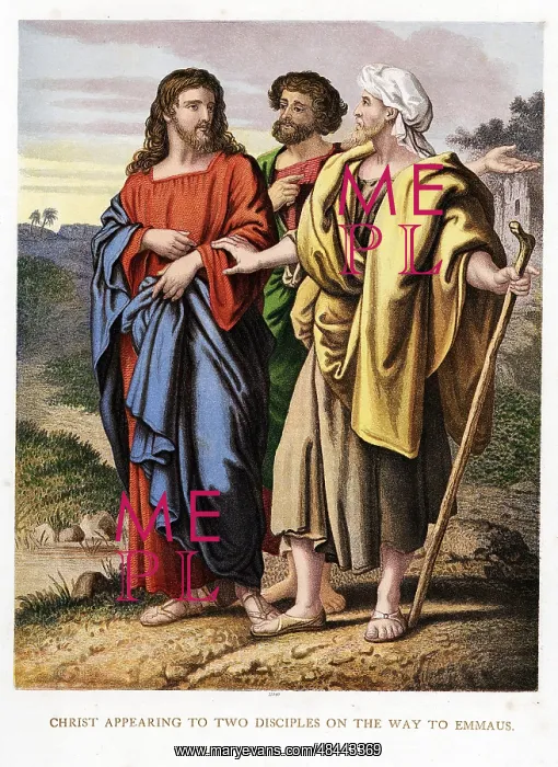 : Christ appearing to the two disciples on the road : Christ appearing to the two disciples on the road