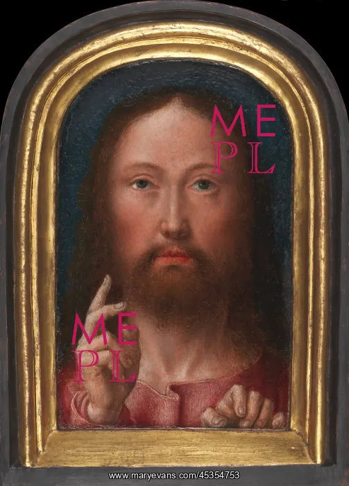 : CHRIST BLESSING, by Gerard David, 1500-05, Netherlandish : CHRIST BLESSING, by Gerard David, 1500-05, Netherlandish